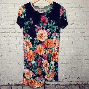 NWOT Flamingo Urban Boutique Floral Shirt Knot S Tunic Top Women's Outfit